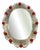 Venetian Murano Glass Oval Red Floral Wall Mirror by Simoeng For Sale