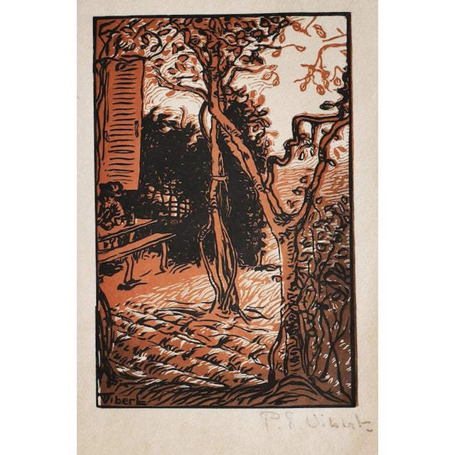 Modern Pierre-Eugène Vibert, Forest, Woodcut Print on Paper, 20th Century For Sale - Image 3 of 3