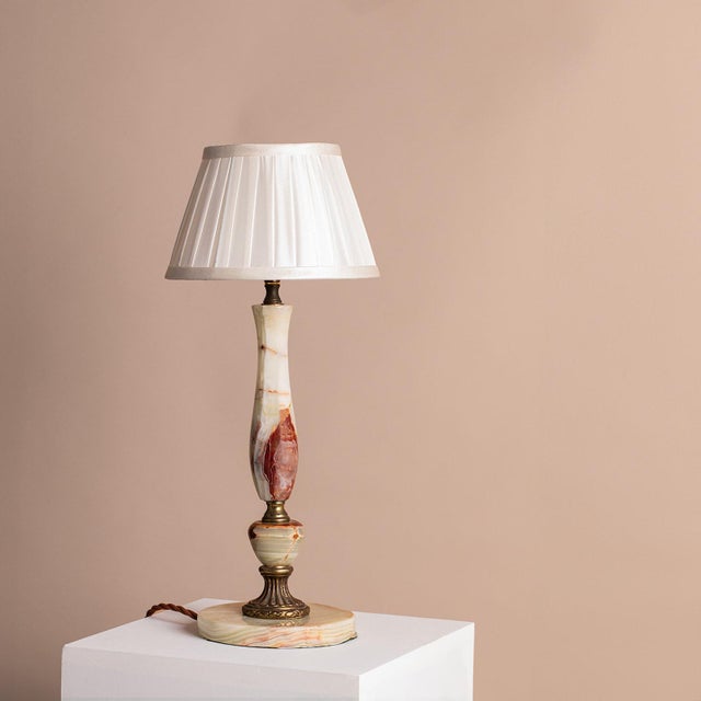Onyx Brass Table Lamp by Marmo Lusso For Sale - Image 4 of 4