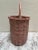 Cabin Large Vintage Pale Pink Wooden Storage Decor Basket For Sale - Image 3 of 8