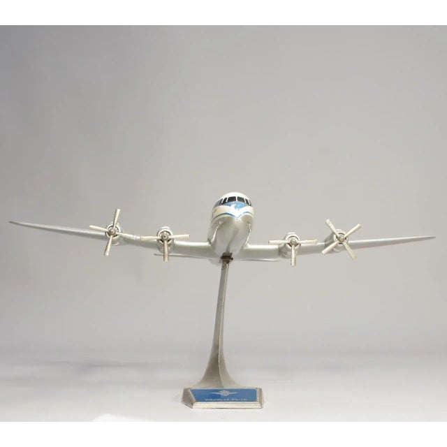 1950s KLM Dc-7 Aircraft Model in Aluminium, 1950s For Sale - Image 5 of 10