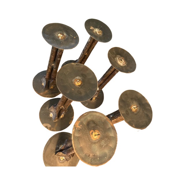 Italian Studio 1960s Brutalist Iron Candlesticks Set For Sale - Image 4 of 10