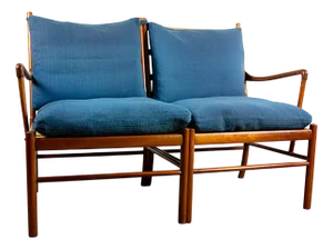 Danish 2-Seater Sofa in Mahogany and Cane Model Pj 149/2 by Ole Wanscher for Poul Jeppesen, 1960s