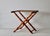 Late 20th Century Vintage French Beechwood and Tapestry Folding Luggage Rack Nailhead Detail For Sale - Image 5 of 18