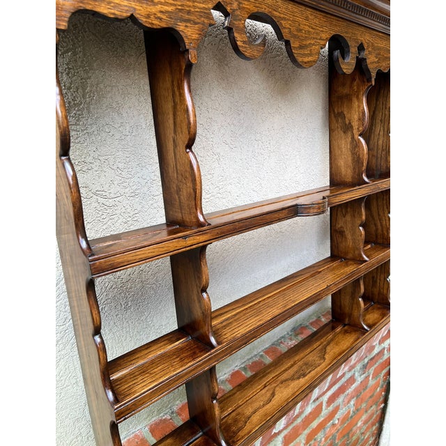 Brown Antique English Oak Wall Shelf Plate Rack Arts & Crafts Country House C1900 For Sale - Image 8 of 18