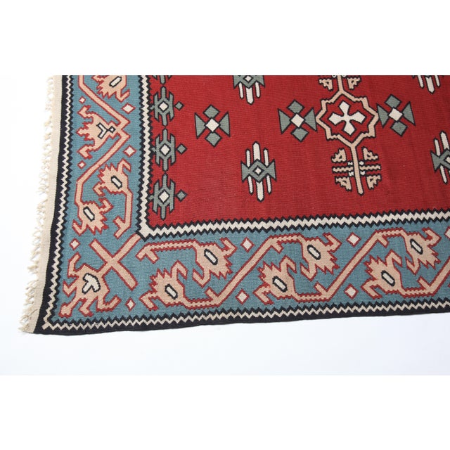 Fine Quality Handwoven Vintage Kilim Runner – Geometric Tribal Motifs -3' X 10' 6'' For Sale In Tampa - Image 6 of 13