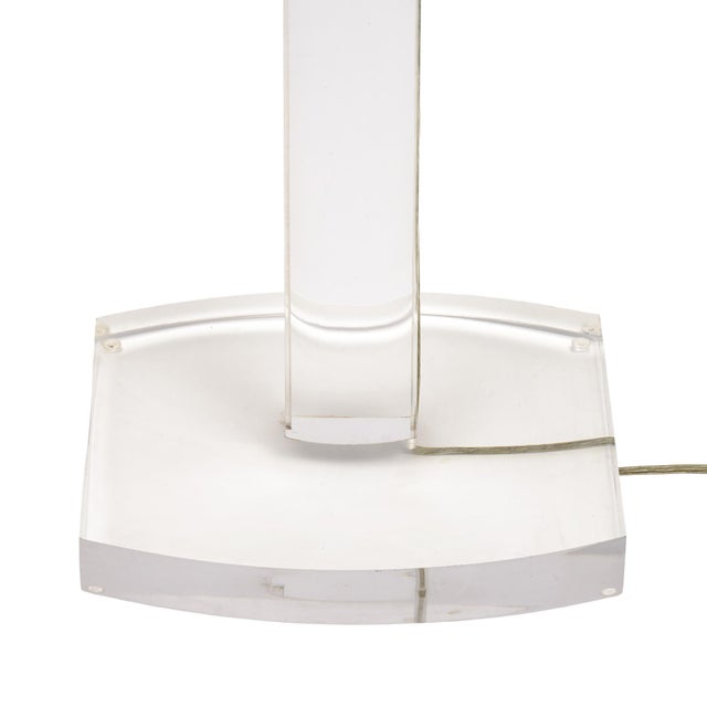 Metal Vintage French Lucite Floor Lamp, Modern Style 1980s For Sale - Image 7 of 9