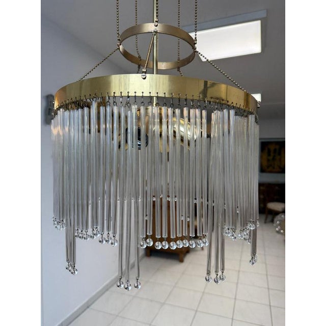 1920s Art Nouveau Pendant Lamp in Brass, 1920s For Sale - Image 5 of 11