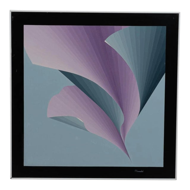 20th Century Belgian Artwork With Metal Frame By Rene Berdal For Sale