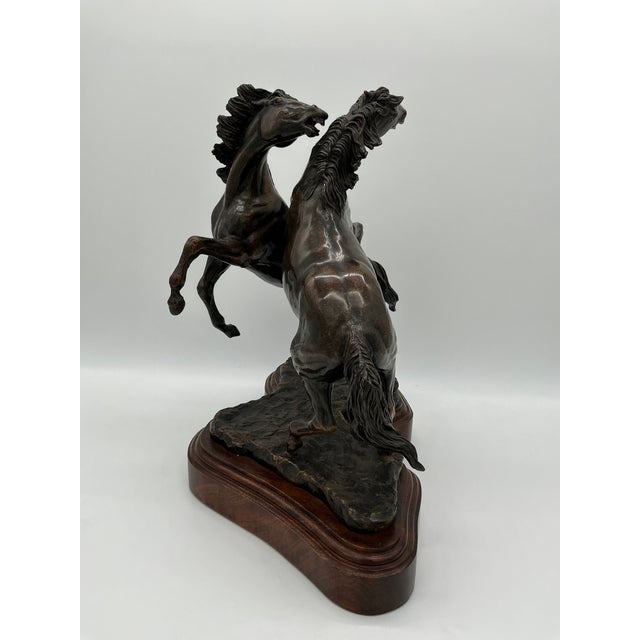 Bronze Bronze Sculpture “Mustang Challenge” Dee Adams Prater 2/10 Signed For Sale - Image 8 of 12