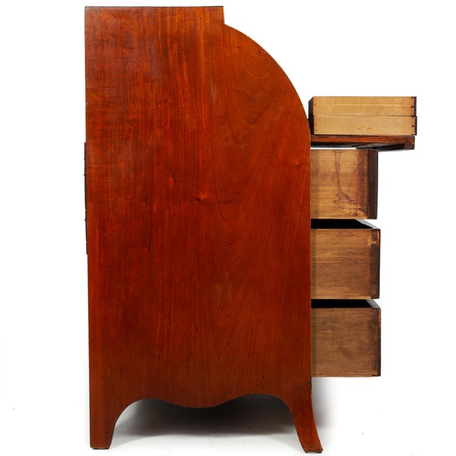 Rare American Federal Mahogany Cylinder Desk, Baltimore or Annapolis Ca. 1800 For Sale - Image 4 of 18