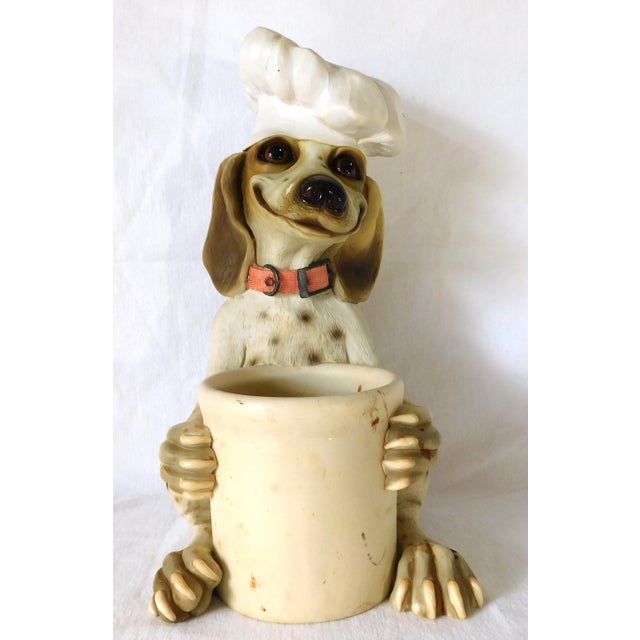 Fun vintage whimsical Wacky Dogs Limited Edition Beagle Chef Kitchen Utensil Holder. Circa 1980s. Limited Edition - #359....