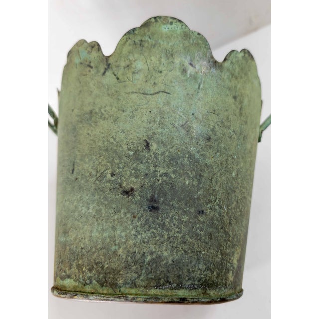 20th Century Verdigris Copper Arts & Crafts French Bucket or Planter For Sale - Image 10 of 10