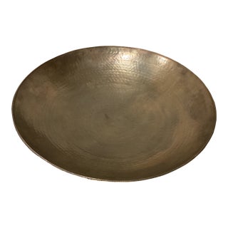 Vinatge Hand Hammered Extra Large Brass Decorative Bowl For Sale