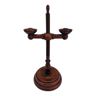 Antique Colonial Style Adjustable Double Candle Holder For Sale