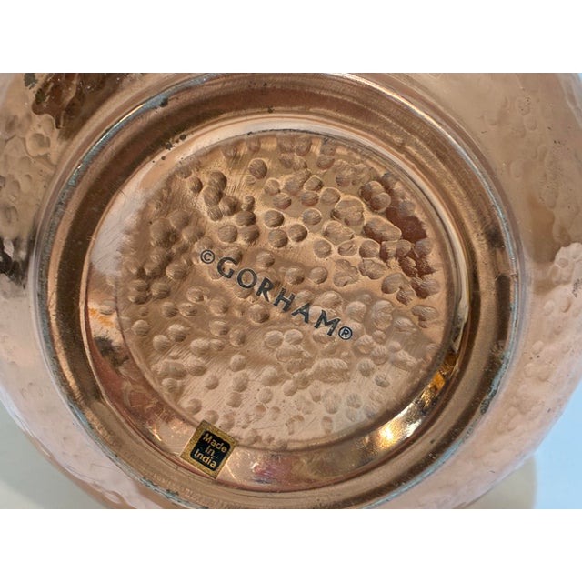 Late 20th Century Vintage Gorham Hammered Copper Water Pitcher, Made in India For Sale - Image 5 of 7