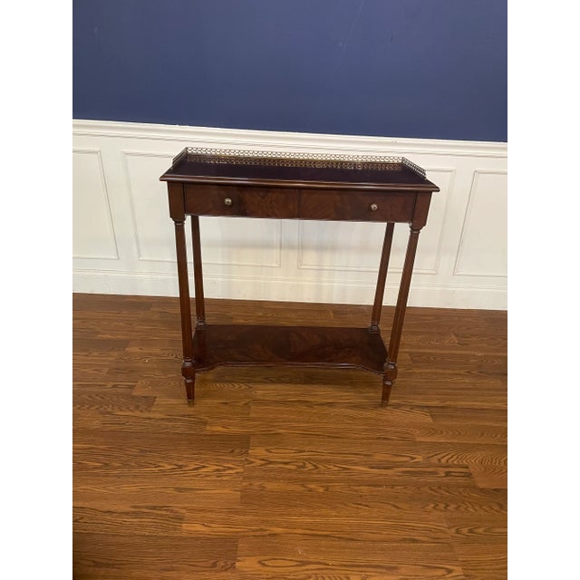 Brown Mahogany Hall Console Table by Leighton Hall - Showroom Sample For Sale - Image 8 of 8