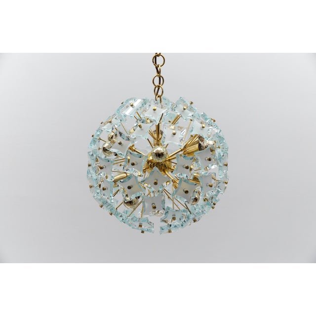 1960s Gold and Glass Snowflake Lamp from Zero Quattro, Italy, 1960s For Sale - Image 5 of 15