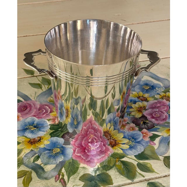 1940s SilverPlate Wine Ice Bucket Champagne For Sale - Image 4 of 11