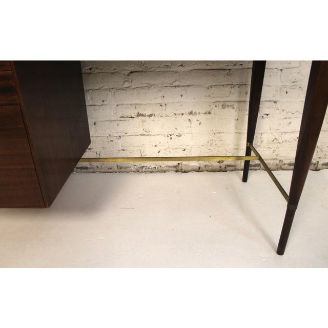 Mid 20th Century Mahogany and Brass Desk Designed by Paul McCobb for Calvin Furniture For Sale - Image 10 of 14
