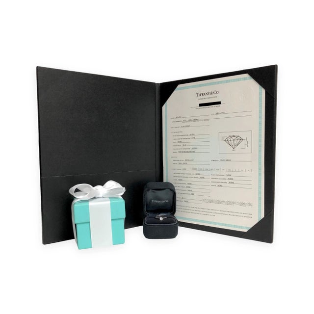 White Mid 20th Century Tiffany & Co. Platinum .24 Ct D Vvs2 Diamond Solitaire Engagement Ring, Size 4 For Sale - Image 8 of 11