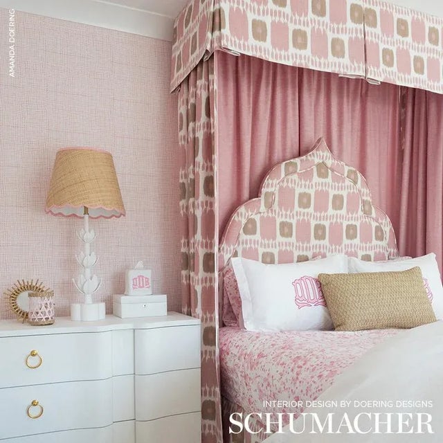 Contemporary Sample- Schumacher Kandira Fabric in Pink For Sale - Image 3 of 3