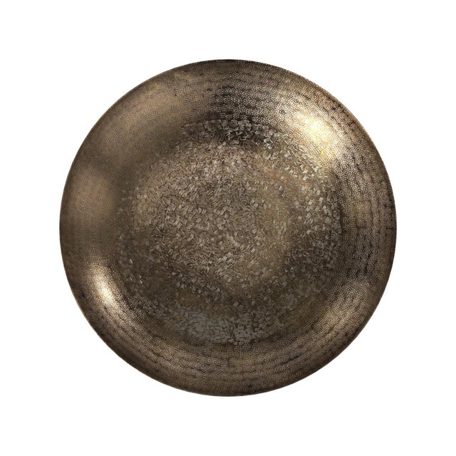 Contemporary Deep Bronze Aluminum Tray & Wall Art with Chisel Texture - Large For Sale - Image 3 of 9