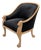 Mid 20th Century French Empire Style Bergère Chair With New Midnight Blue Velvet Upholstery For Sale