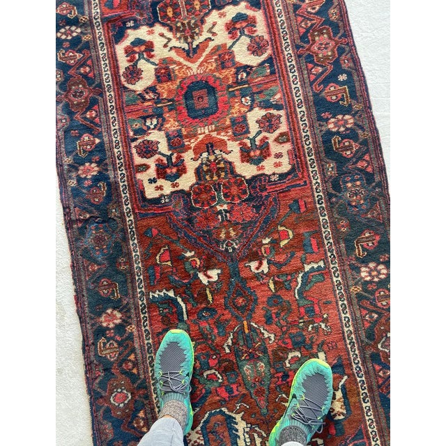 Antique Persian Malayer Over-sized Extra Long Beautiful Cypress Tree Runner Rug 3.4 x 17 For Sale In Milwaukee - Image 6 of 17