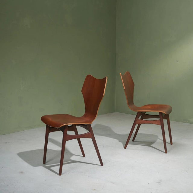 1960s Dining Chairs in Teak and Plywood, Scandinavia, Set of 6 For Sale - Image 5 of 11