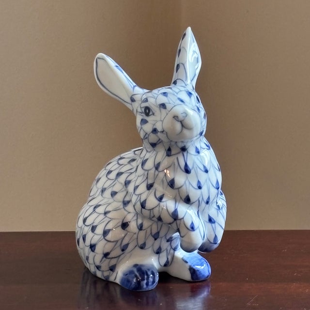Traditional Andrea by Sadek Hand Painted Herend Style Porcelain Bunny For Sale - Image 3 of 13
