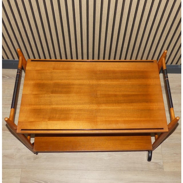 Mid-Century Serving Trolley Bar Trolley Walnut/Black, 1960s For Sale - Image 9 of 11