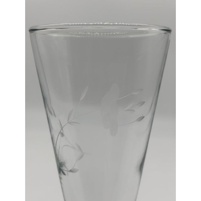 1980s Vintage Princess House Pilsner/Champagne Flute Heritage Pattern Set of 8 Glasses For Sale - Image 5 of 8