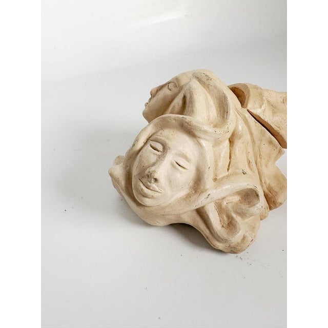 Sculpture Materials Raw Clay Sculpture with Faces, France, 1980s For Sale - Image 7 of 10