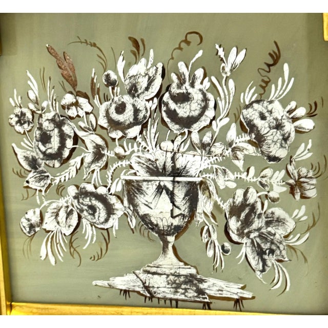 American Federal Églomisé and Giltwood Trapezoidal Pier Mirror with Green Ground, Attributed to Doggett School, Boston,...