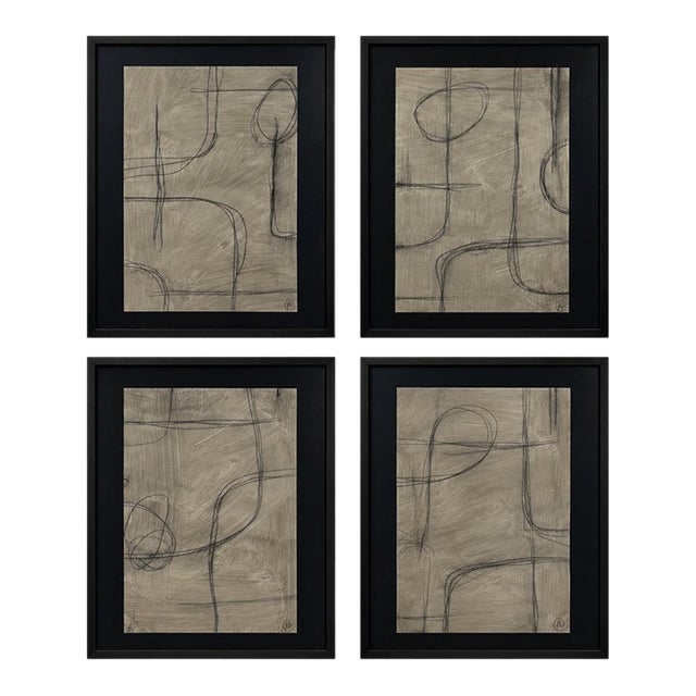 Foggy Day Study I -Iv, 2026 — Mixed Media on Paper by Murray Duncan For Sale