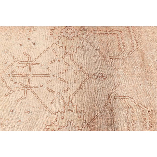 Brown Antique Turkish Oushak Rug For Sale - Image 8 of 9