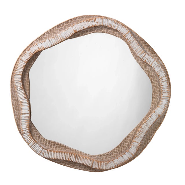 Lifestyle by JY River Rattan Organic Mirror For Sale In Los Angeles - Image 6 of 6