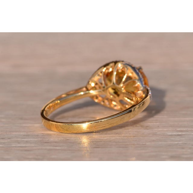 Metal The 88th Avenue: Checkerboard Cut Citrine and Diamond Ring in Yellow Gold For Sale - Image 7 of 11