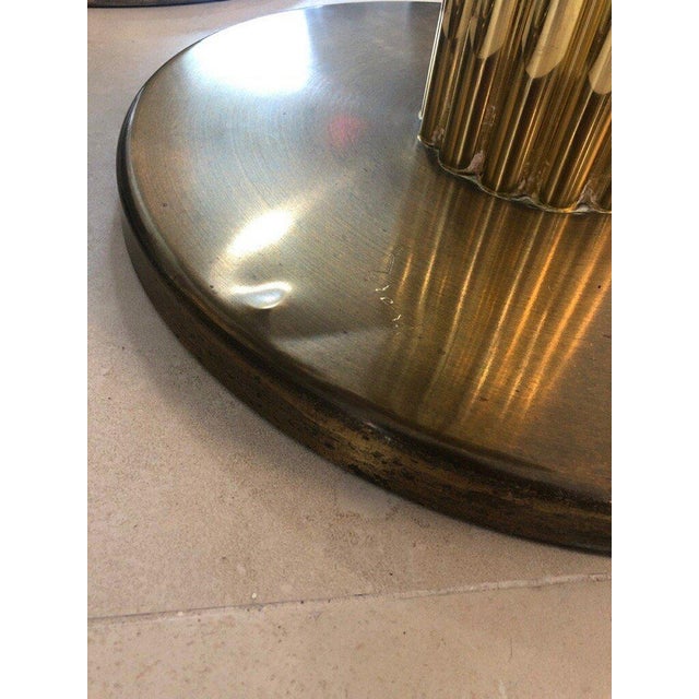 Brown 1980s Vintage Brass Barstools-Set of 5 For Sale - Image 8 of 9