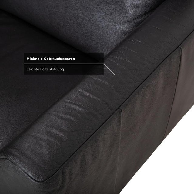 Set of 250 Lounge Chair and Ottoman in Black Leather from Rolf Benz For Sale - Image 14 of 18
