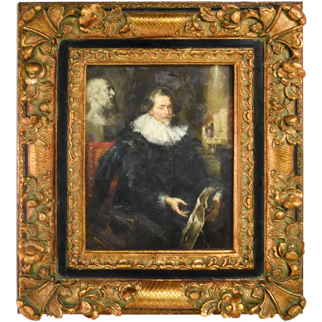 Portrait of Ludovicus Nonnius by Peter Paul Rubens Reproduction Framed 23in × 26.5in For Sale - Image 12 of 12