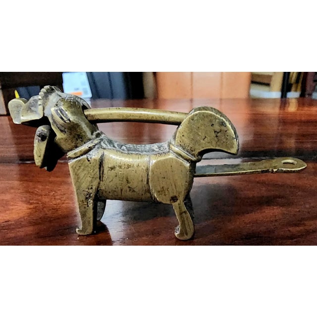 Chinese Very Rare Antique Early 19th Century Chinese Brass Foo Dog Lock & Key. For Sale - Image 3 of 10