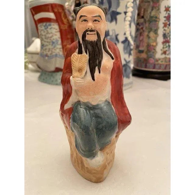 Antique Chinese Export Collector’s Polychrome Figure For Sale - Image 9 of 9