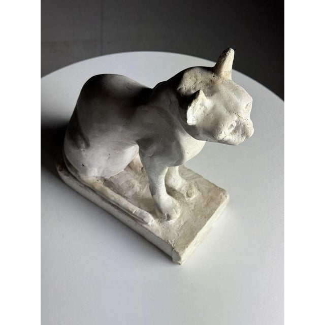 20th Century Plaster Statue of Cat For Sale - Image 7 of 11