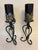 Metal 1970s Wrought Iron Candle Holders W/Whimsical Candles - A Pair For Sale - Image 7 of 7