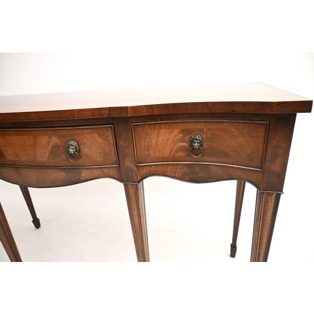 Wood Vintage Georgian Style Inlaid Console Table, 1930 For Sale - Image 7 of 9