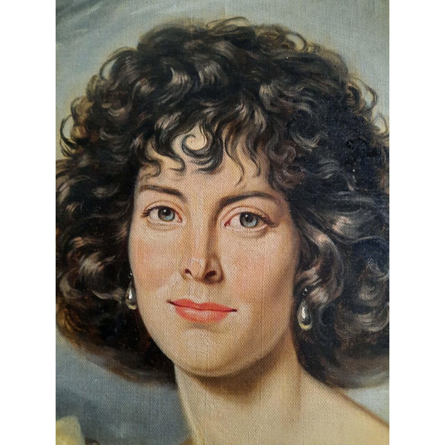 Realism 1992 Ronald Lee Anderson Romantic Portrait Oil Painting in Ornate Frame For Sale - Image 3 of 6