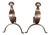 Large Swan-Neck Wrought Fireplace Andirons, 1890, Set of 2 For Sale