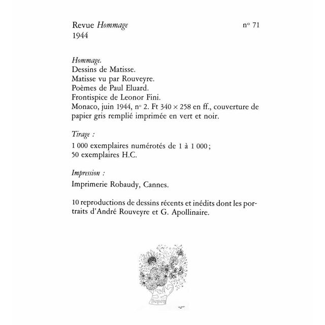 Abstract Henri Matisse Original Signed "Bukett De Fleurs Variees" Lithograph For Sale - Image 4 of 7